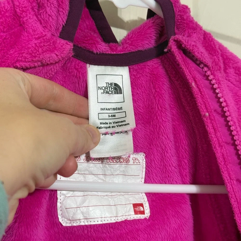 The North Face Fuchsia Pink Fuzzy Bunting One Piece Baby 3-6 Month